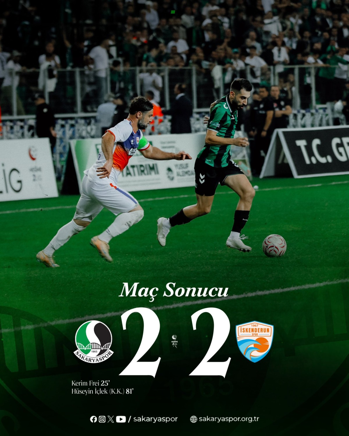 Sakaryaspor Zirve Yolunda Takıldı: İskenderunspor İle 2-2 Berabere Kaldı 