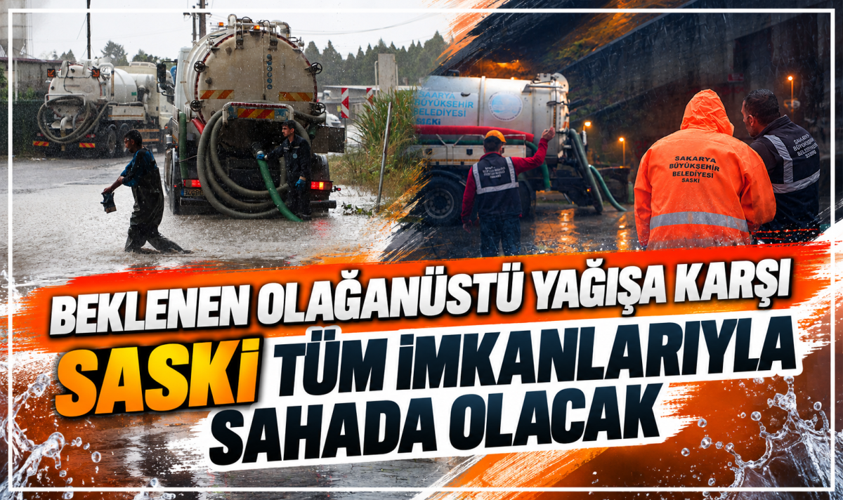 Beklenen olağanüstü yağışa karşı SASKİ tüm imkanlarıyla sahada olacak