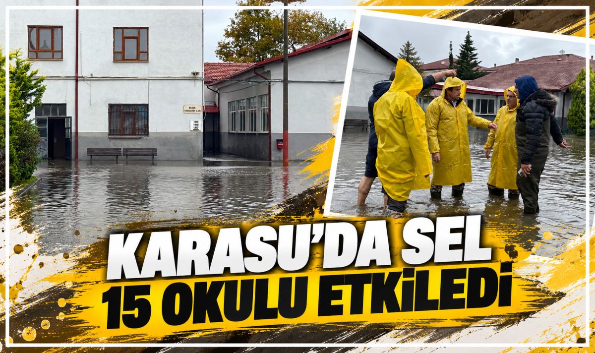 Karasu’da sel 15 okulu etkiledi